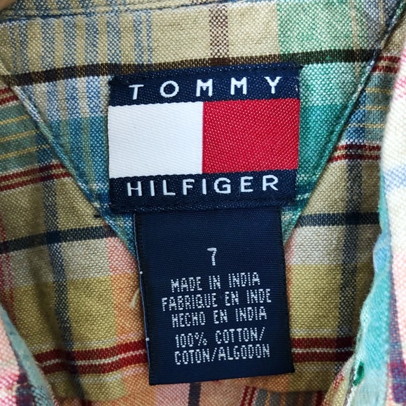 Tommy Hilfiger Yellow, Red Plaid Button Down Shirt - Picture 5 of 5